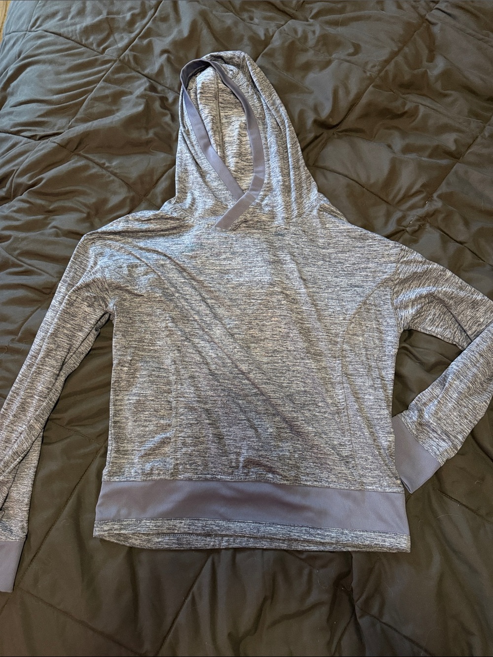 Women’s Lightweight athletic Heathered Gray Hooded Pullover